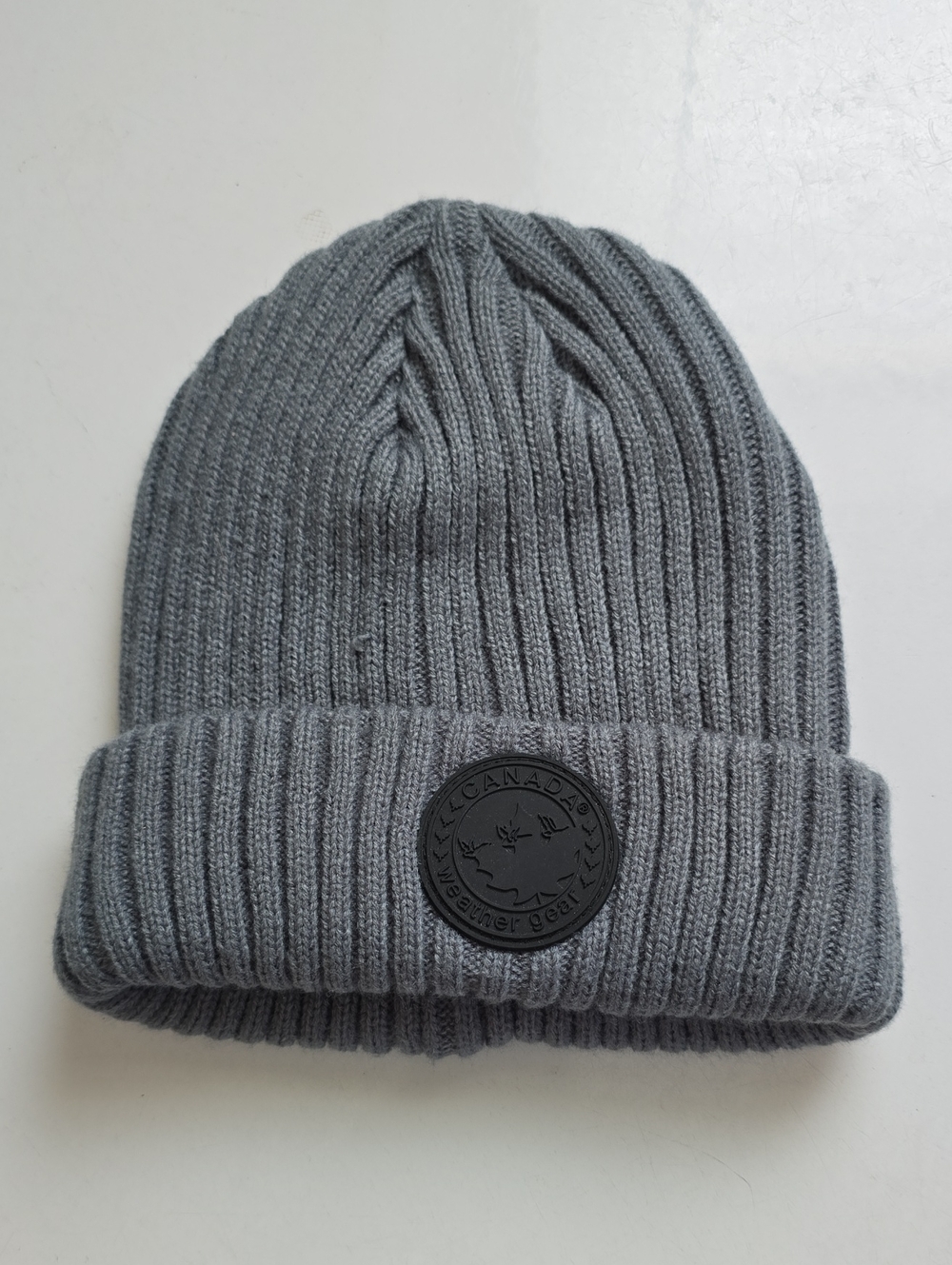 Canada Weather Gear Sage Green Ribbed Knit Cuffed Beanie